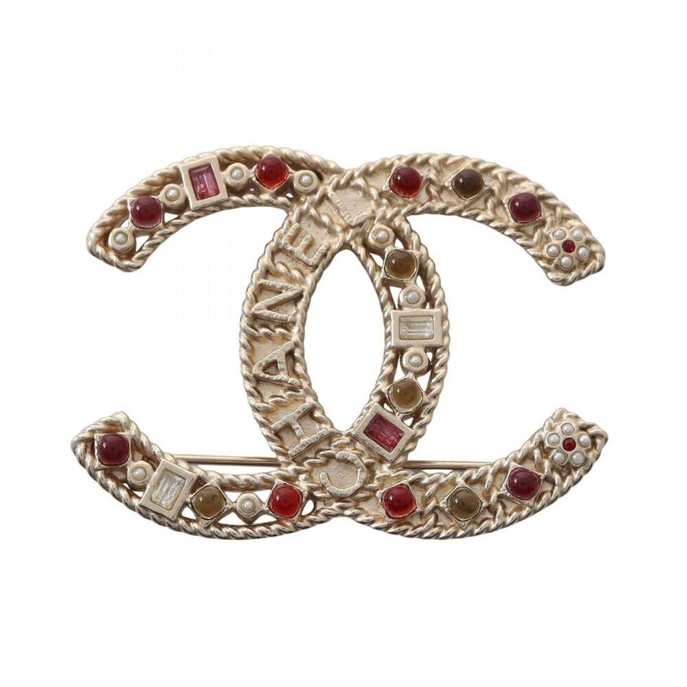 CHANEL Black Pearl Logo Brooch - Picture 1 of 5
